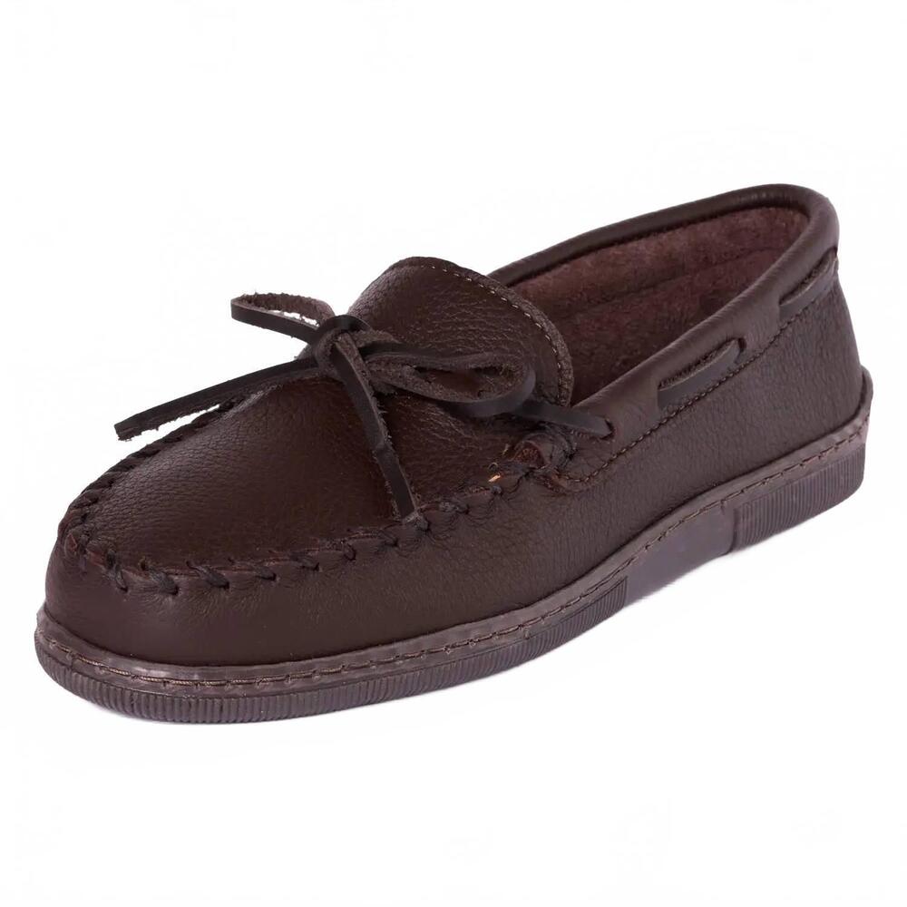 NEW MINNETONKA men's moosehide classic shoes in chocolate